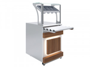 Прилавок для столовых приборов и подносов Luxstahl ПП (С)-600 Premium Eco Wood